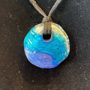 Blue Murano Glass Pendant Necklace